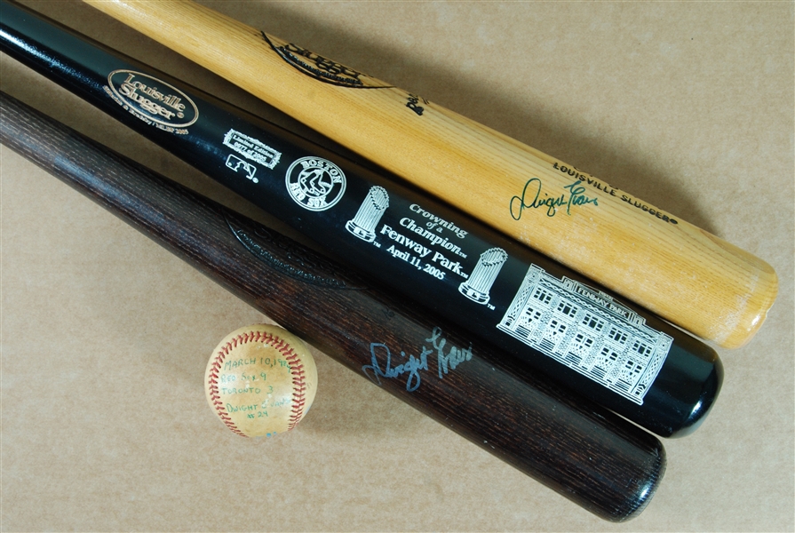 Dwight Evans Signed Bat Pair with Fenway Commemorative Bat (3)