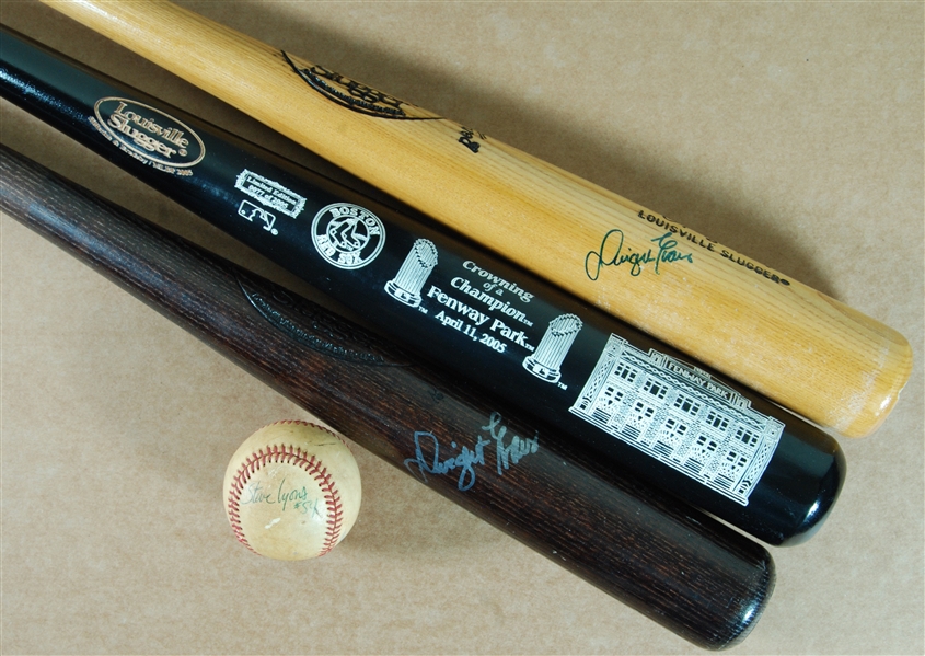 Dwight Evans Signed Bat Pair with Fenway Commemorative Bat (3)