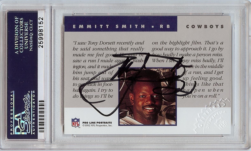 Emmitt Smith Signed 1992 Pro Line Portraits Autograph (PSA/DNA)