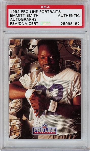 Emmitt Smith Signed 1992 Pro Line Portraits Autograph (PSA/DNA)