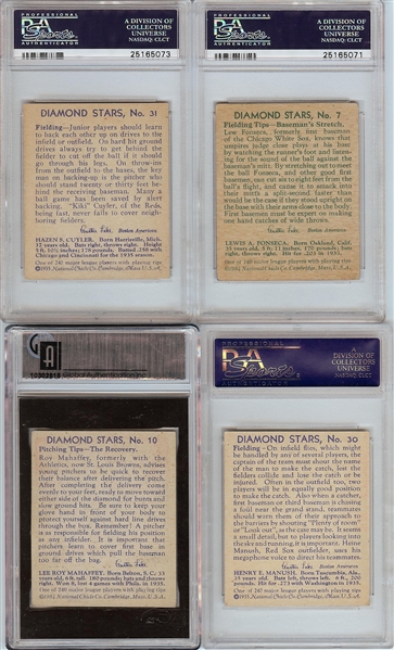 1934-36 Diamond Stars Group (4) with Cuyler PSA 6