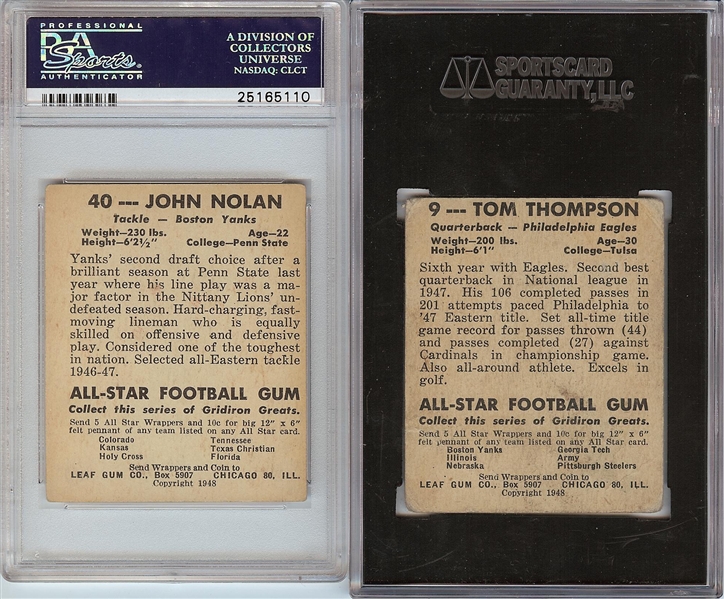 1948 Leaf John Nolan & Tommy Thompson Blue Number Variations (2)