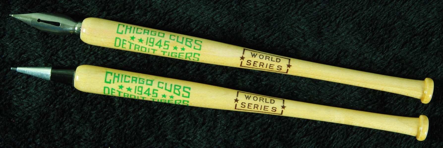 1945 World Series Chicago Cubs vs. Detroit Tigers Pen & Pencil Bat Set