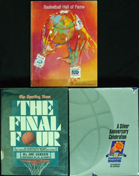 Multi-Signed Basketball Books Trio (3) (75 Signatures) with Russell, Cousy, West