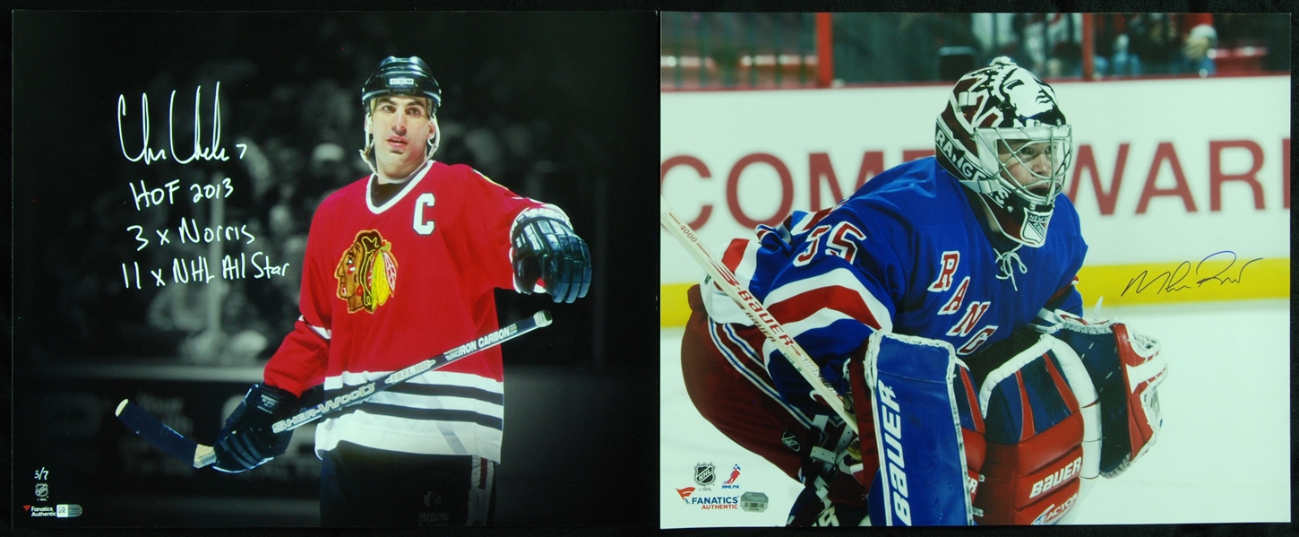 Mike Richter & Chris Chelios Signed 16x20 Photos (2) (Fanatics)