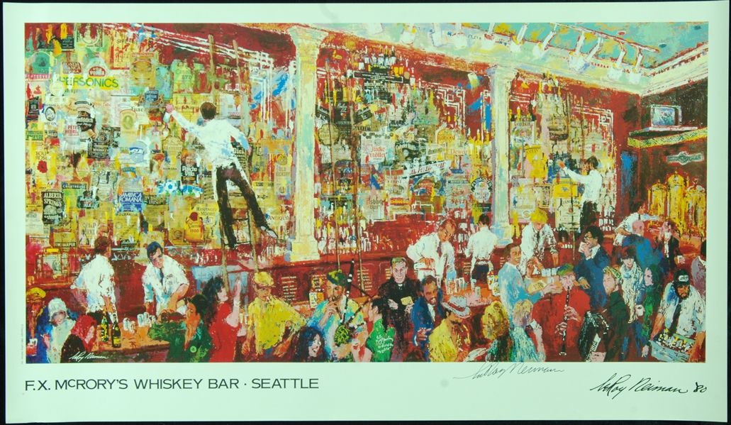 LeRoy Neiman Signed McRory's Whiskey Bar Lithograph