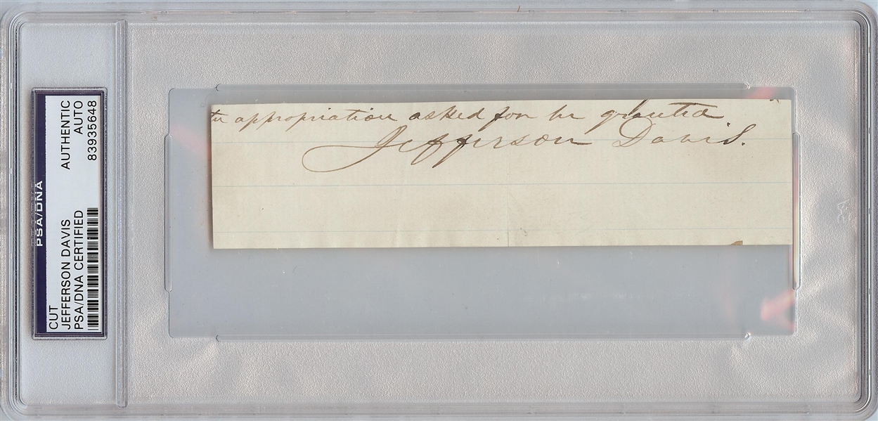 Jefferson Davis Cut Signature (PSA/DNA)