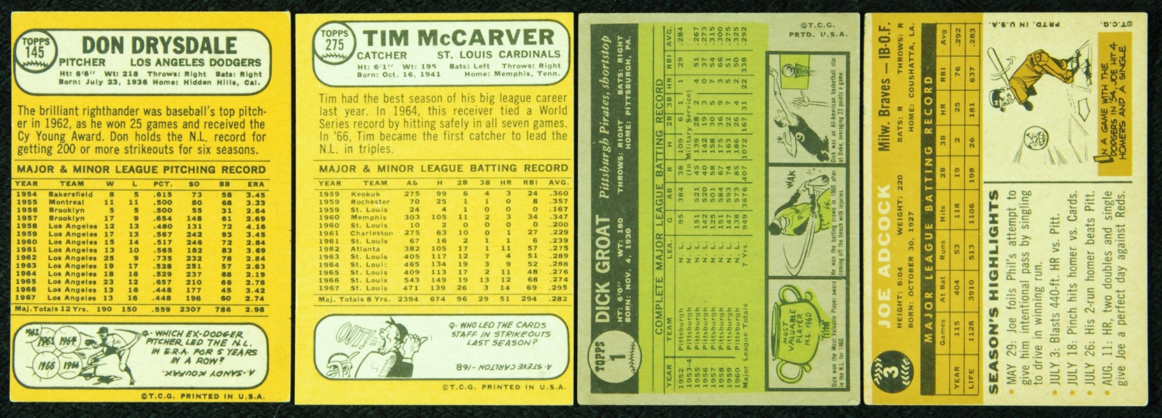 Grouping of 1960, 1961, 1965 and 1968 Topps Baseball (144)