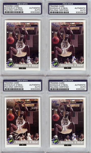 Shaquille O'Neal Signed 1992 Classic Draft Group (4) (PSA/DNA)