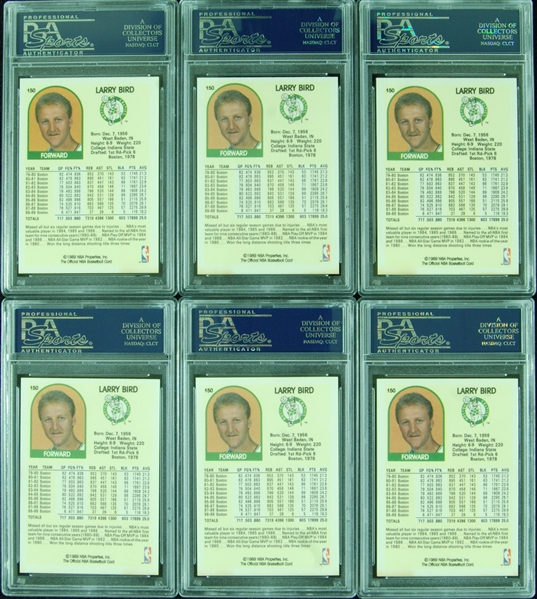 Larry Bird Signed 1989 Hoops Group (6) (PSA/DNA)