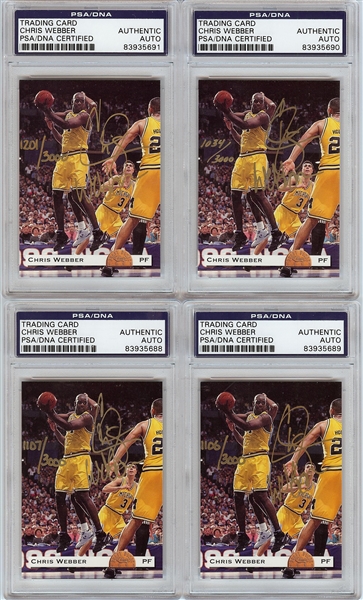 Chris Webber Signed 1993 Classic Draft Group (4) (PSA/DNA)