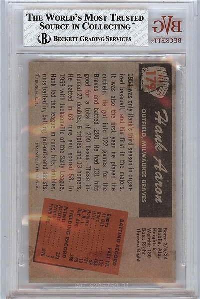 1955 Bowman Hank Aaron No. 179 BGS 6