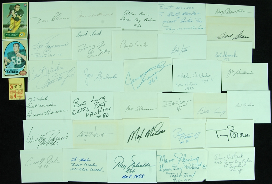 1966 Green Bay Packers Super Bowl I Champion Cut Signature Group (34)