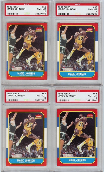 1986-87 Fleer Basketball Hoard (1,000+) with Michael Jordan RC PSA 5