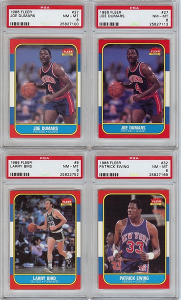 1986-87 Fleer Basketball Hoard (1,000+) with Michael Jordan RC PSA 5