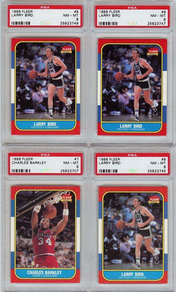 1986-87 Fleer Basketball Hoard (1,000+) with Michael Jordan RC PSA 5