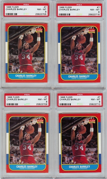 1986-87 Fleer Basketball Hoard (1,000+) with Michael Jordan RC PSA 5