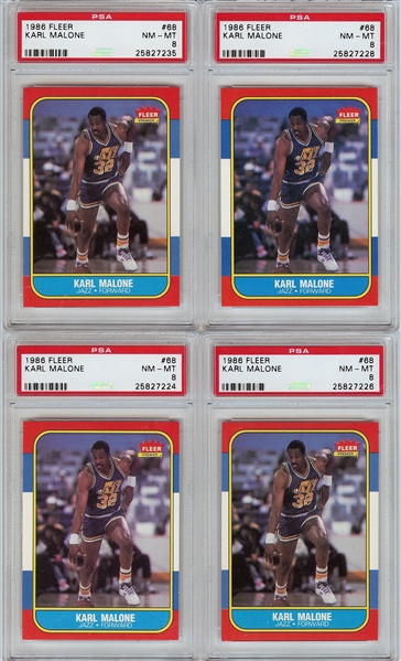 1986-87 Fleer Basketball Hoard (1,000+) with Michael Jordan RC PSA 5