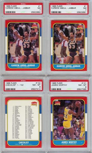 1986-87 Fleer Basketball Hoard (1,000+) with Michael Jordan RC PSA 5