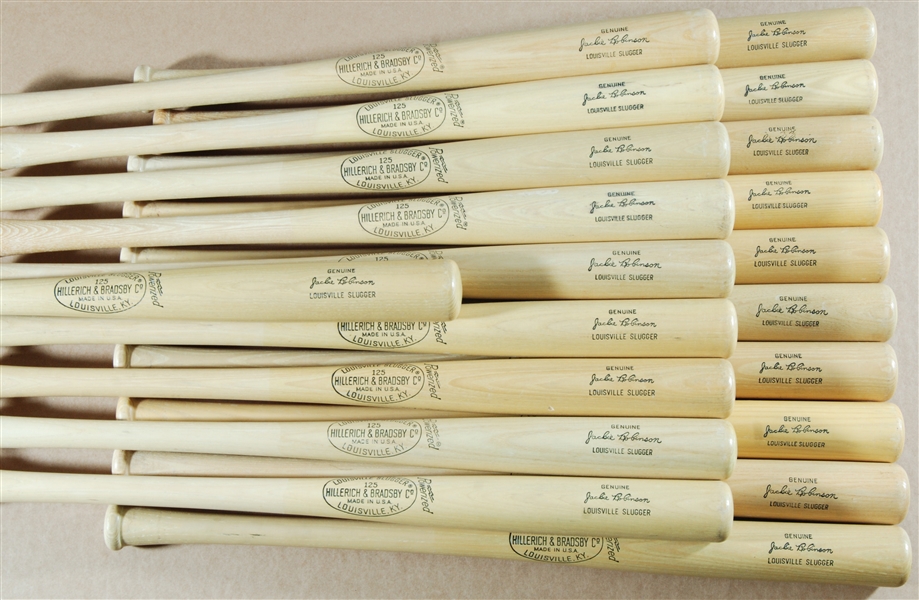 Store Model Bat & Jersey Hoard (30) with Jackie Robinson, Clemente, DiMaggio