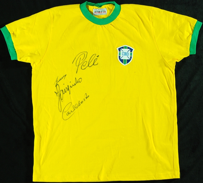 Pele, Jairzinho, Alberto & Gerson Signed 1970 World Cup Jersey (4 Goal Scorers in Final) 