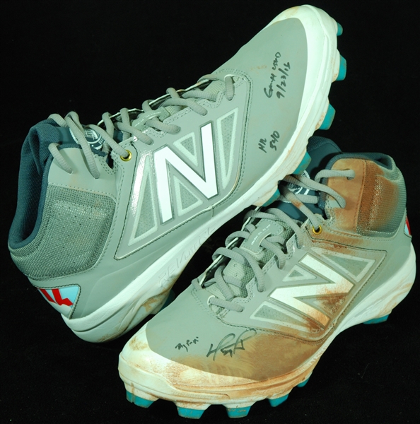 David Ortiz 2016 Game-Used, Signed Baseball Cleats Inscribed Game Used 9/23/16, HR 540 (Fanatics)