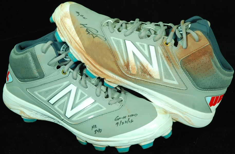 David Ortiz 2016 Game-Used, Signed Baseball Cleats Inscribed Game Used 9/23/16, HR 540 (Fanatics)