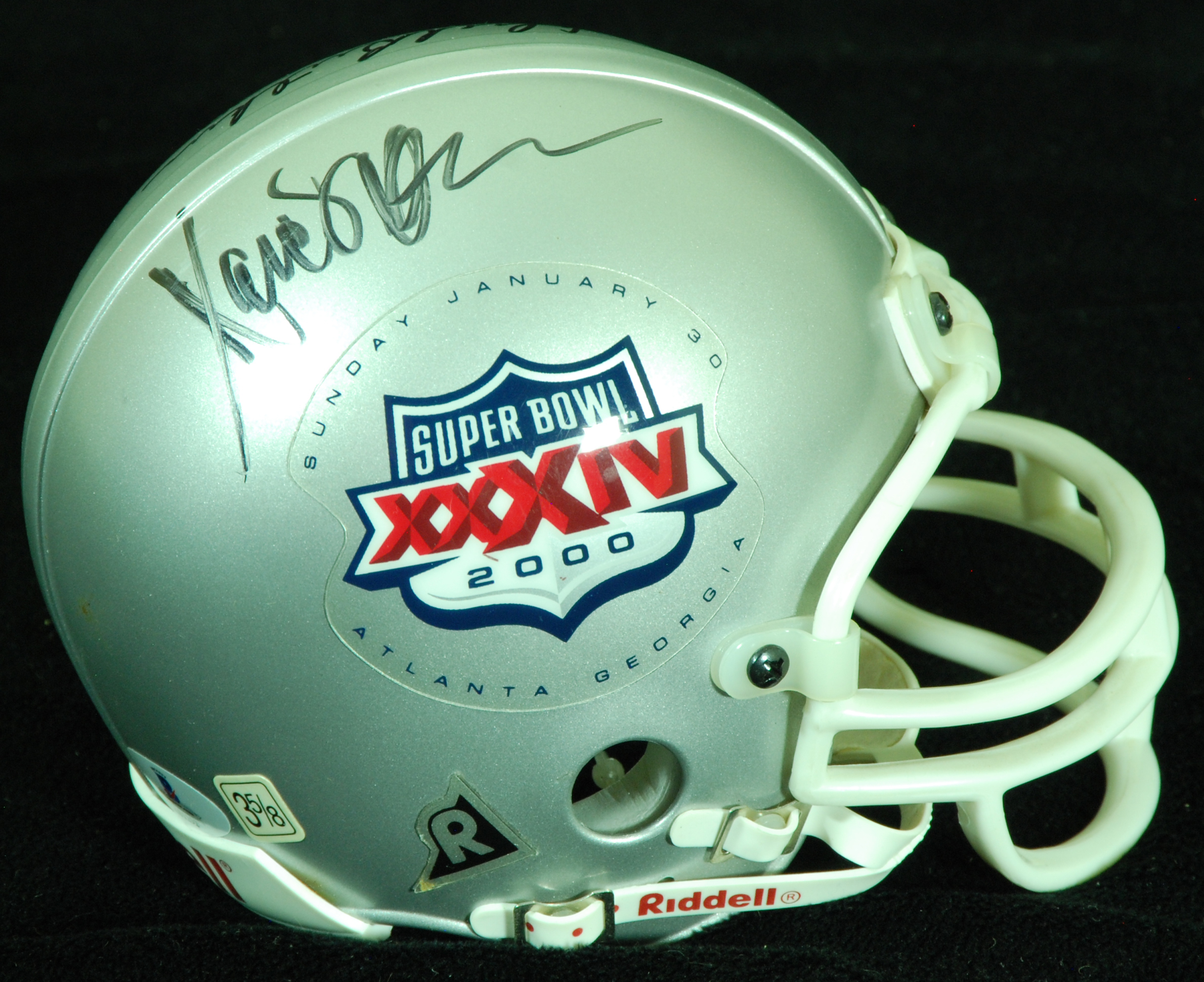 Lot Detail - Dick Butkus, Gale Sayers & Marcus Allen Signed Super Bowl  XXXIV Mini-Helmet (BAS)