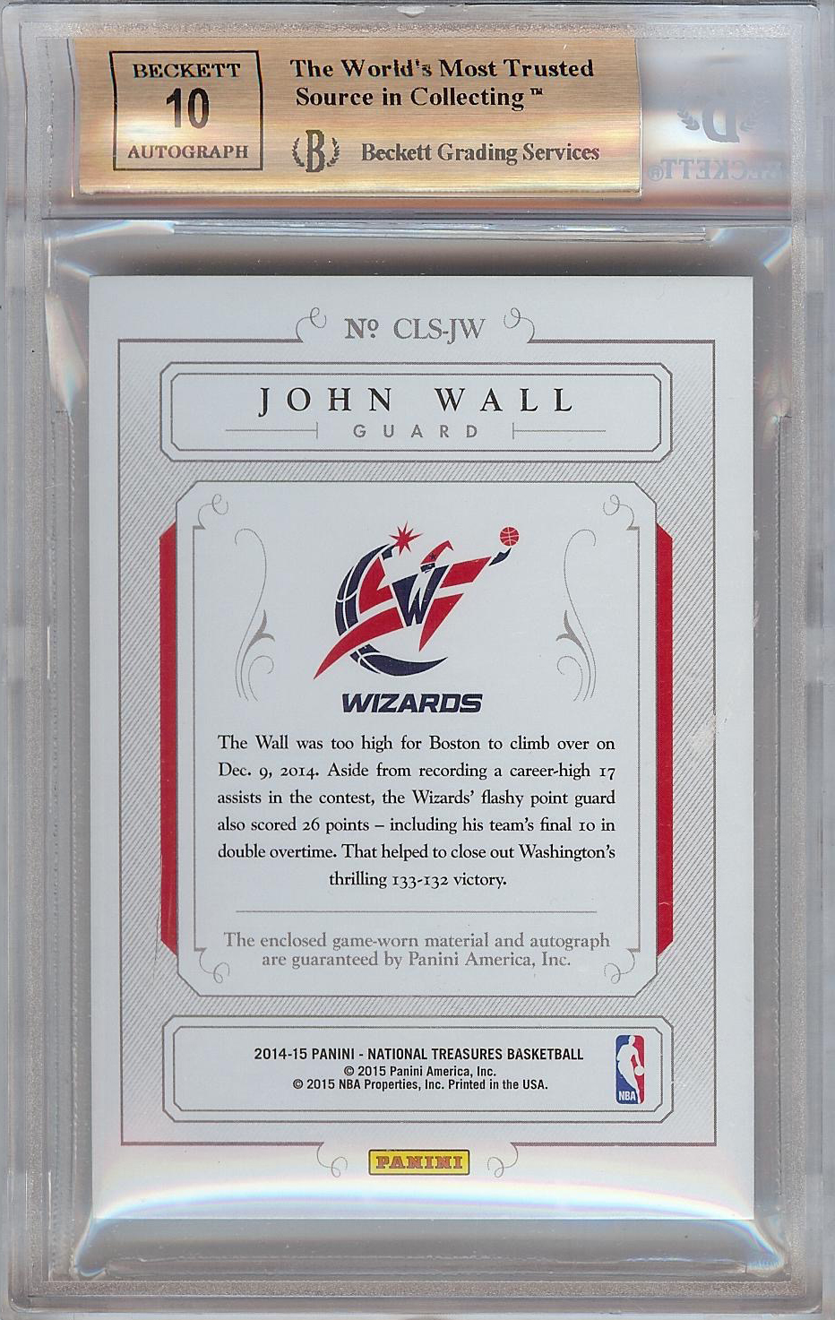 2015 Panini National Treasures Treasured Signature Materials