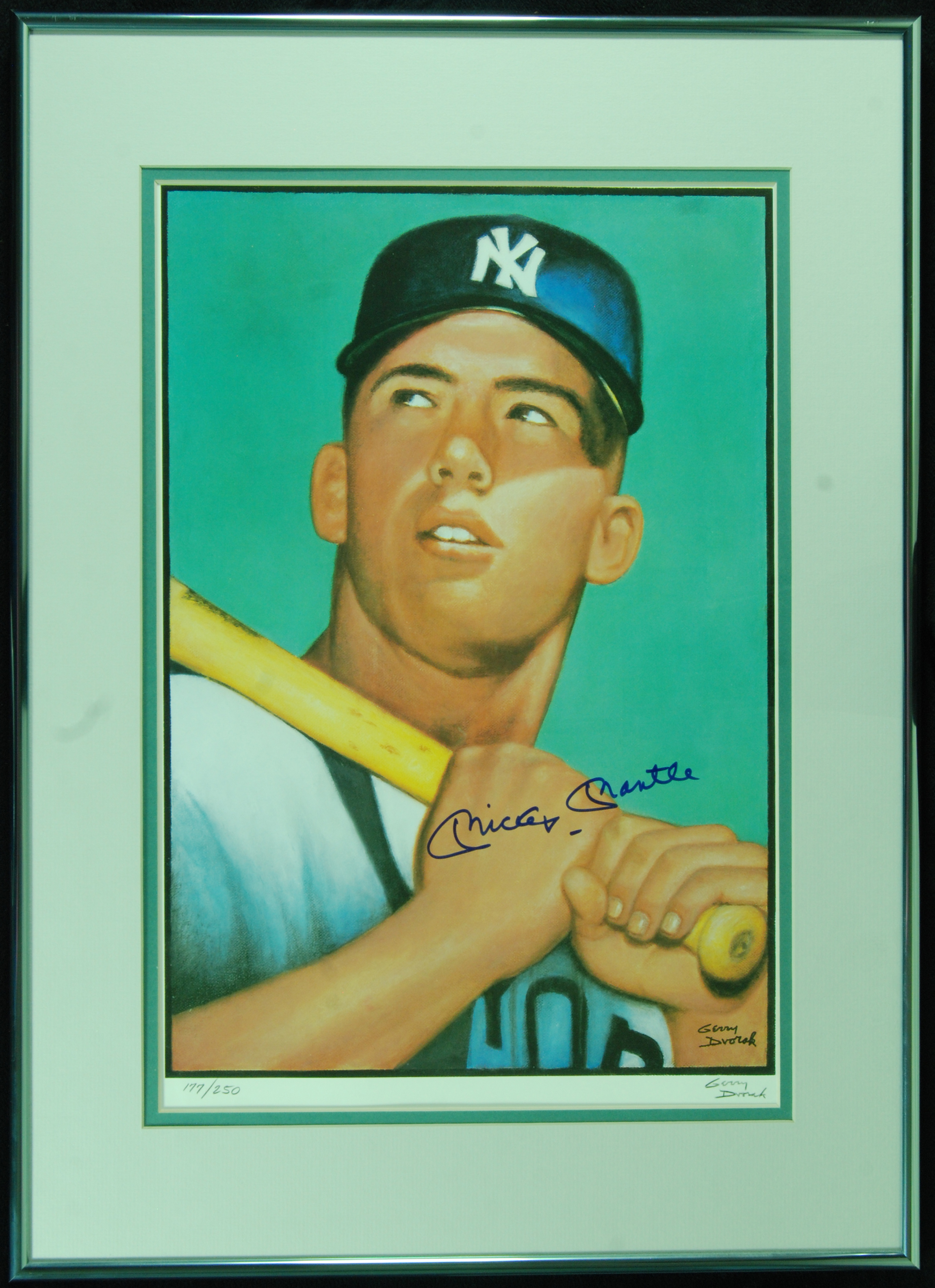 Mickey Mantle Signed 1952 Topps Rookie 16x20 Gerry Dvorak Photo Litho —  Showpieces Sports