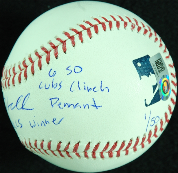 Kyle Hendricks Single-Signed OML Baseball with Multiple Inscriptions (1/50) (Fanatics)