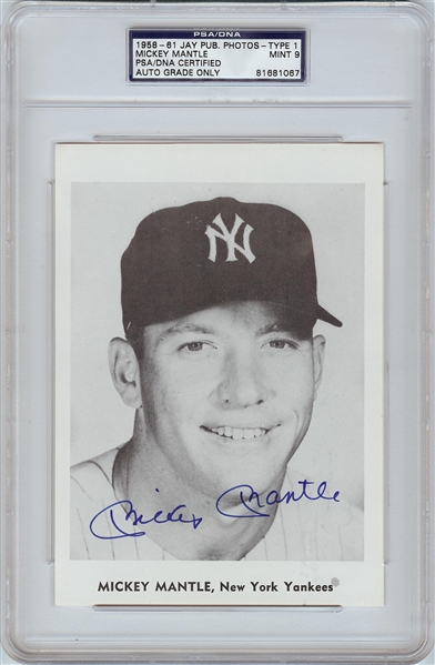 Mickey Mantle Signed 1958-61 Jay Publishing Photo (Graded PSA/DNA 9)