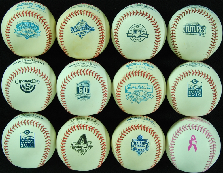 Unsigned OML Commemorative Baseballs Group (12)