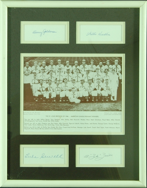 1944 St. Louis Cardinals & St. Louis Browns Signed Displays (8)