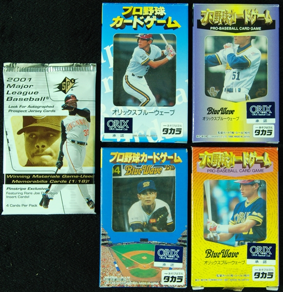 1994, 1996, 1997 & 1998 Takara Japanese ORIX Blue Wave Sealed Team Sets, with 2001 SPx Pack (5) with Ichiro