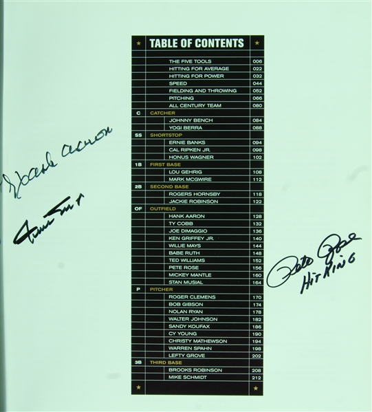 Hank Aaron, Willie Mays & Pete Rose Signed All-Century Team Book