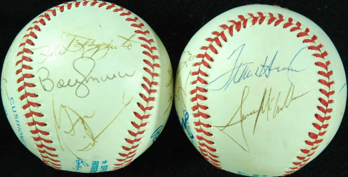 New York Yankee Greats Multi-Signed Baseballs (2) with George Steinbrenner, Rizzuto