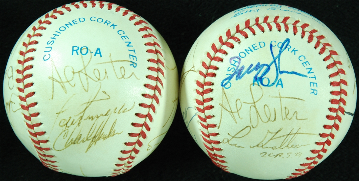 New York Yankee Greats Multi-Signed Baseballs (2) with George Steinbrenner, Rizzuto