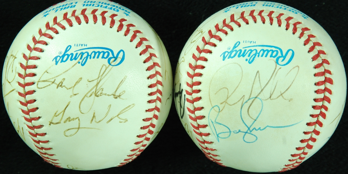 New York Yankee Greats Multi-Signed Baseballs (2) with George Steinbrenner, Rizzuto