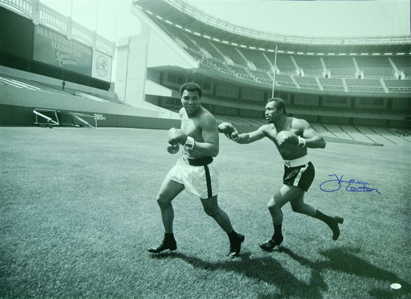 Ken Norton Signed 30x40 Photo with Muhammad Ali at Yankee Stadium (JSA)