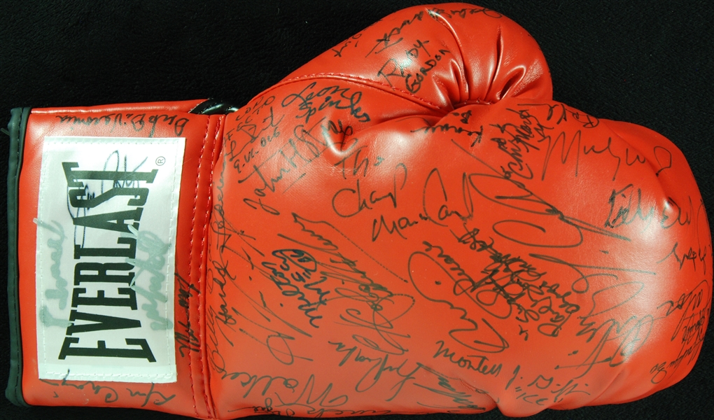 Boxing Greats Multi-Signed Boxing Glove (39) with Pernel Whitaker, Spinks, LaMotta (BAS)