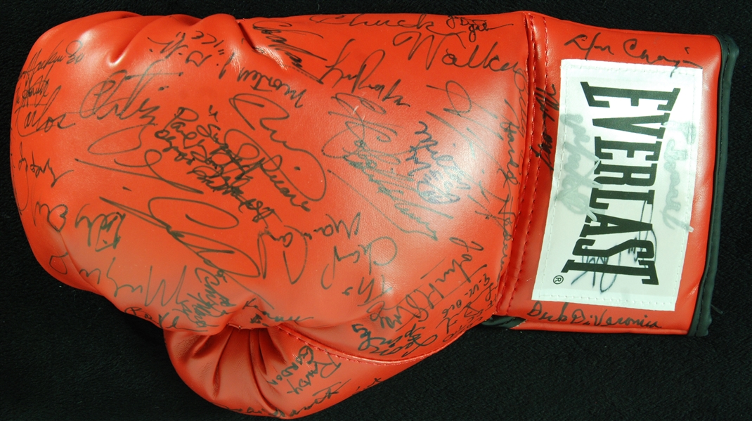 Boxing Greats Multi-Signed Boxing Glove (39) with Pernel Whitaker, Spinks, LaMotta (BAS)