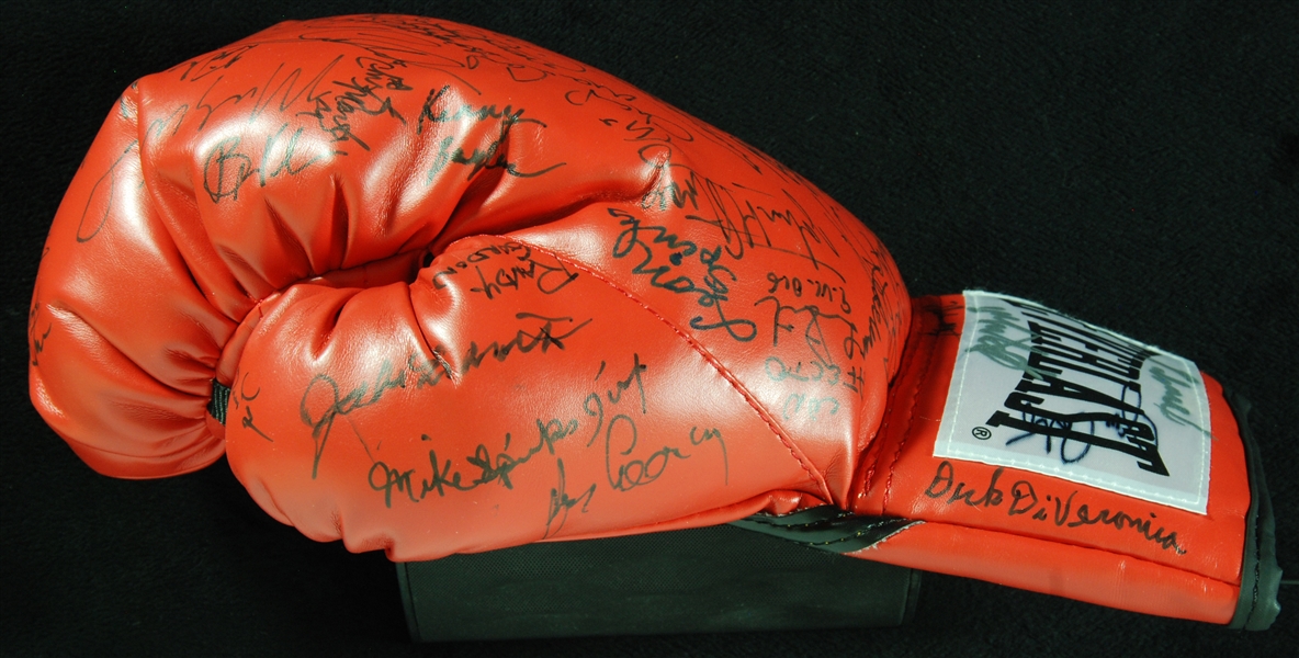 Boxing Greats Multi-Signed Boxing Glove (39) with Pernel Whitaker, Spinks, LaMotta (BAS)