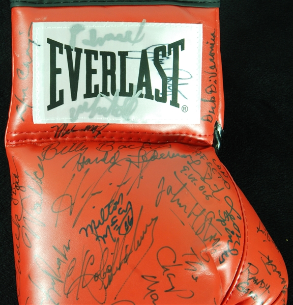 Boxing Greats Multi-Signed Boxing Glove (39) with Pernel Whitaker, Spinks, LaMotta (BAS)