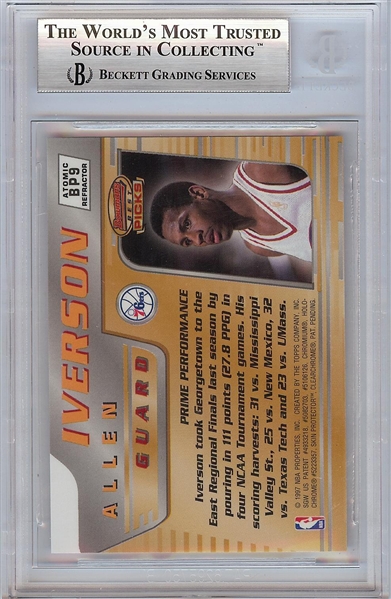 1996-97 Bowman's Best Allen Iverson Best Picks Refractor BGS 8.5