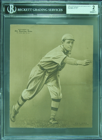 1909-13 Sporting News Supplements M101-2 John E. McInnis/Philadelphia-N/11/16/11 BGS 2