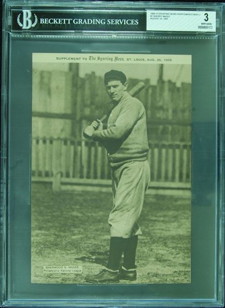 1909-13 Sporting News Supplements M101-2 Sherwood N. Magee/Philadelphia-N/8/26/09 BGS 3