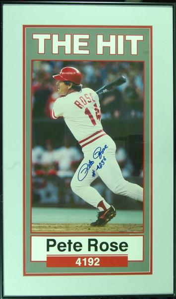 Pete Rose Signed 4192 Framed Poster