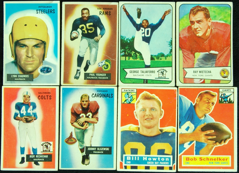 1954-55 Bowman and 1956 Topps Football Group (82)