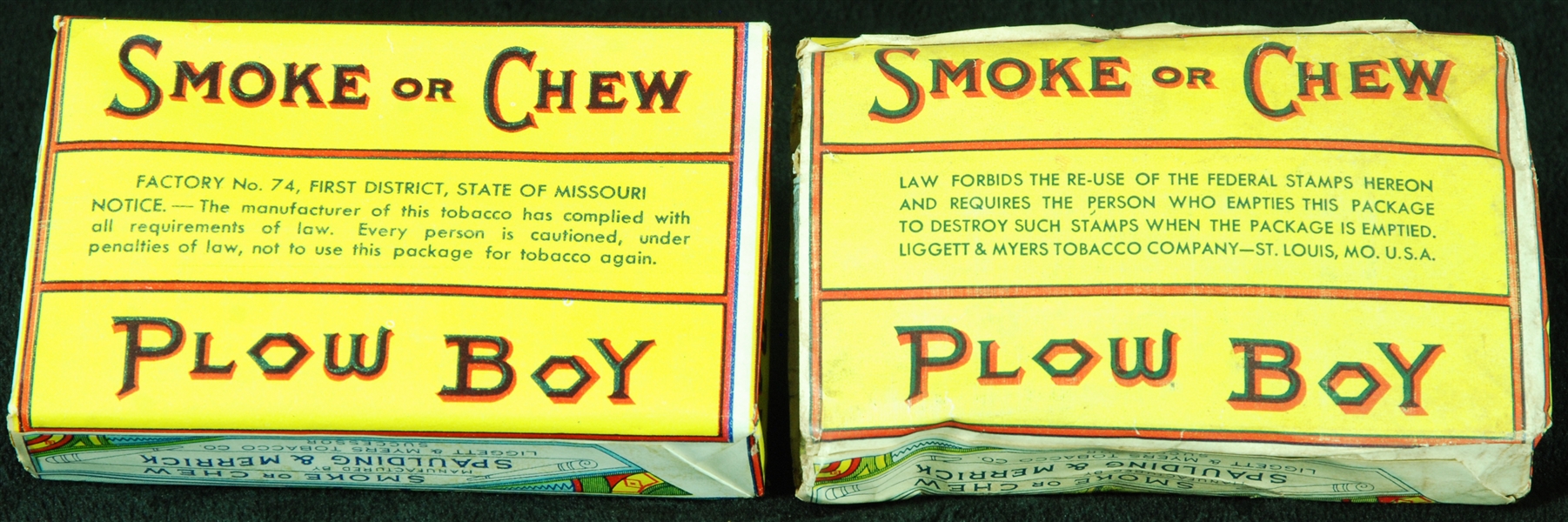 Vintage Plow Boy Tobacco Intact, Unopened Pouches (2)